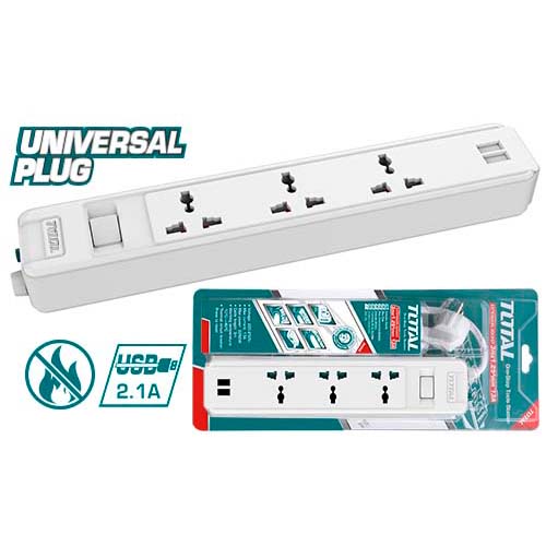 ຮາງປັກໄຟ 3M 3ຊ່ອງง 2USB TOTAL THES13041VSB